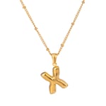 Gold color / 1 Piece Simple Casual Style Letter X Shape Stainless Steel  Gold Color Women's Pendant Necklace Picture22